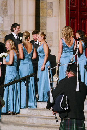 Matthew performing at a wedding